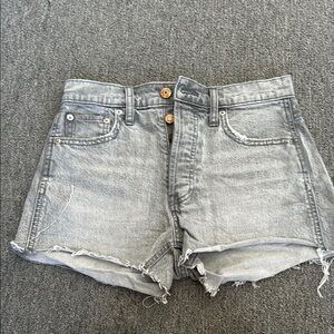 GAP Gray Jean Shorts Distressed Raw Hem